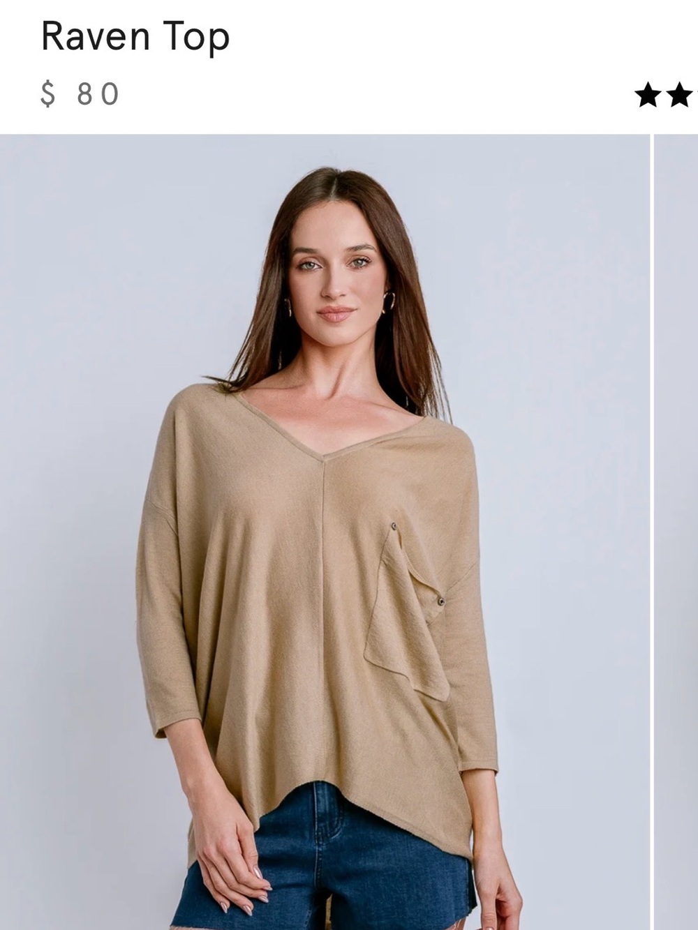 Kerisma Raven V-Neck Sweater in Tan